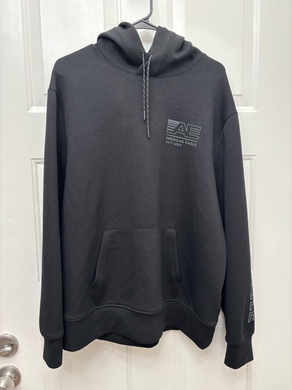 American Eagle Outfitters Black Logo Hoodie